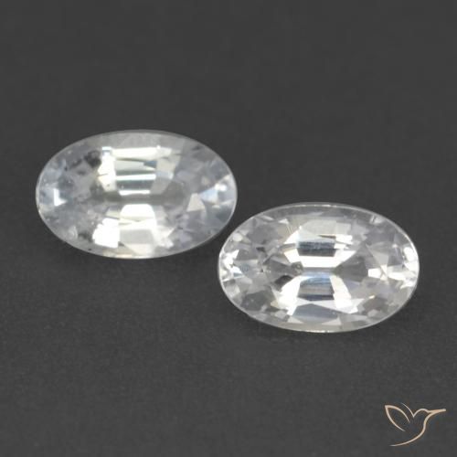 0.54ctw Naturale Bianco Zaffiro, Ovale, VVS-VS
