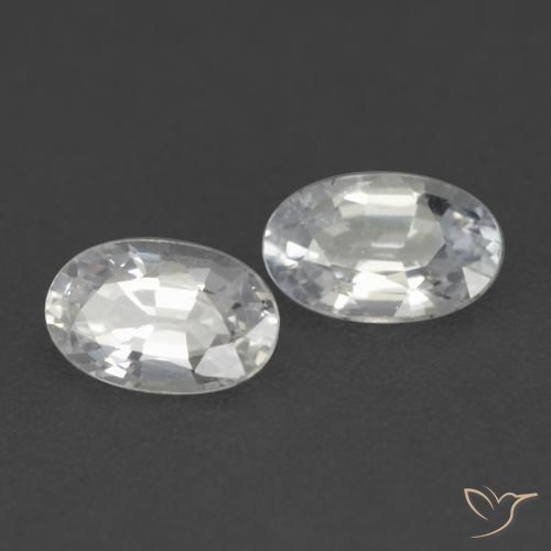 Gemme di Zaffiro Bianco naturale da 0.54 ct, Ovale, VVS-VS