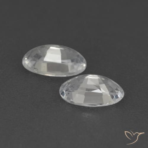 Gemme di Zaffiro Bianco naturale da 0.54 ct, Ovale, VVS-VS