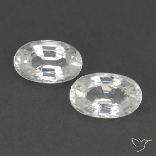 0.59ctw Naturale Bianco Zaffiro, Ovale, VVS-VS