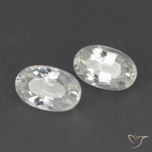 Gemme di Zaffiro Bianco naturale da 0.59 ct, Ovale, VVS-VS