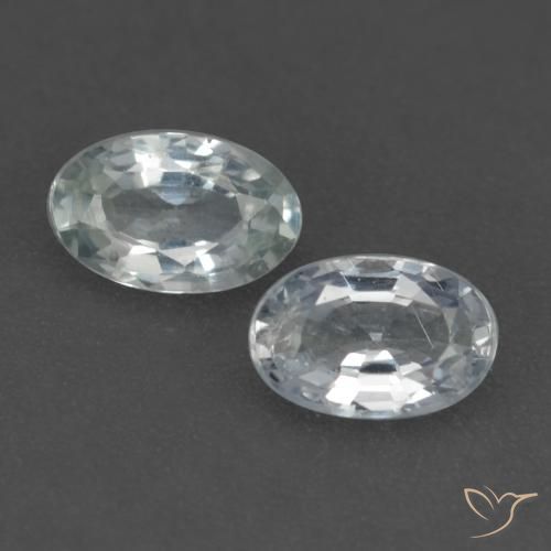 0.58ctw Naturale Bianco bluastro Zaffiro, Ovale, VVS-VS