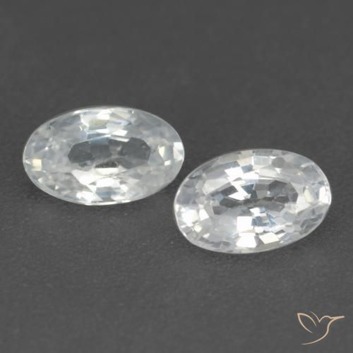 0.57ctw Naturale Bianco Zaffiro, Ovale, VVS-VS