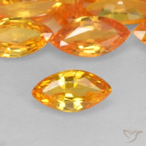 0.19ct Naturale Arancione brillante Zaffiro, Taglio marquise, VVS-VS