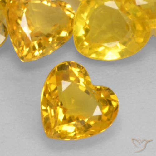 0.44ct Naturale Dorato Zaffiro, Cuore, VVS-VS