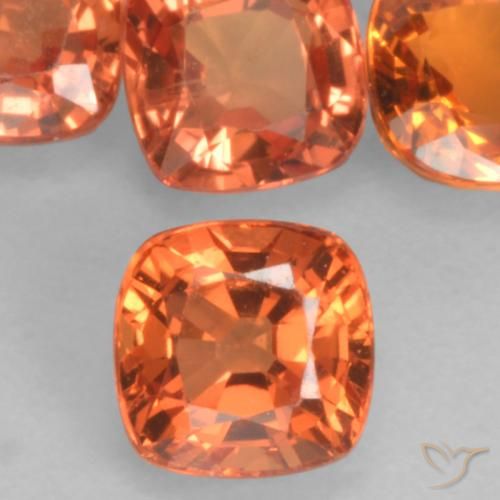 0.54ct Naturale Arancio Medio Zaffiro, Cuscino, VVS-VS