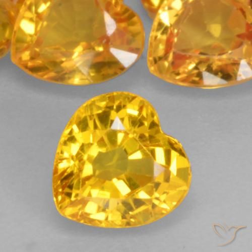 0.51ct Naturale Oro medio Zaffiro, Cuore, VVS-VS