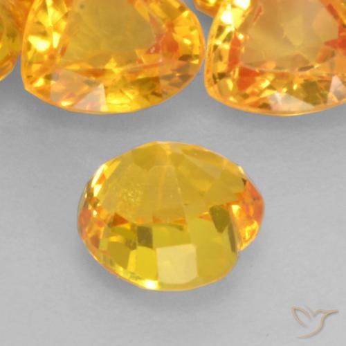 Zaffiro Oro medio naturale da 0.51 ct, Cuore, VVS-VS