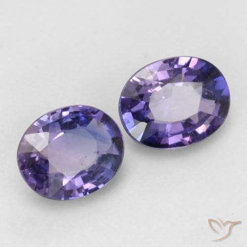 Gemme di Zaffiro Viola intenso naturale da 0.77 ct, Ovale, VS
