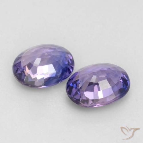 Gemme di Zaffiro Viola intenso naturale da 0.77 ct, Ovale, VS