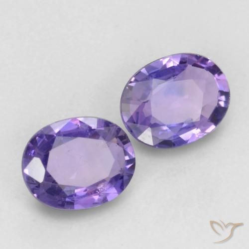Gemme di Zaffiro Viola medio naturale da 0.76 ct, Ovale, VS