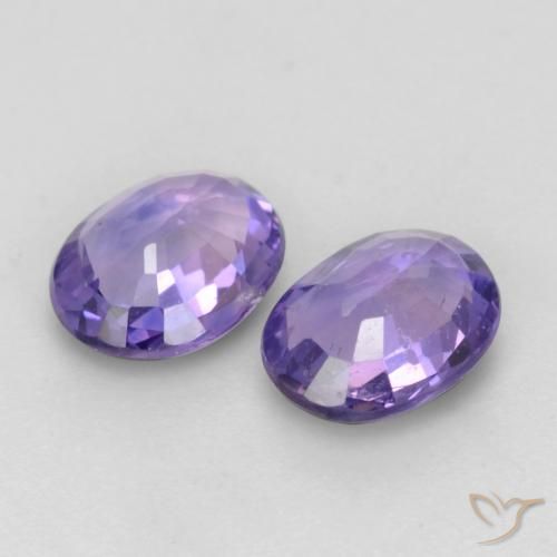 Gemme di Zaffiro Viola medio naturale da 0.76 ct, Ovale, VS