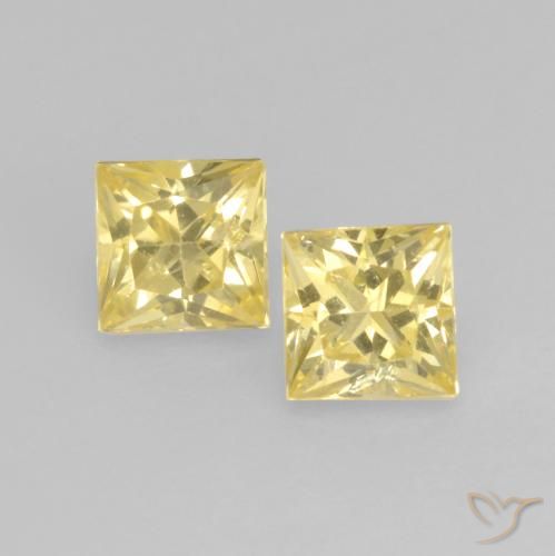 0.64ctw Naturale Giallo dorato chiaro Zaffiro, Quadrato, VS-SI