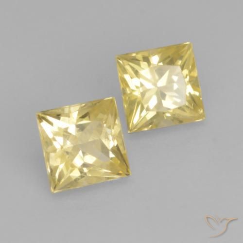 Gemme di Zaffiro Oro chiaro naturale da 0.78 ct, Quadrato, VS