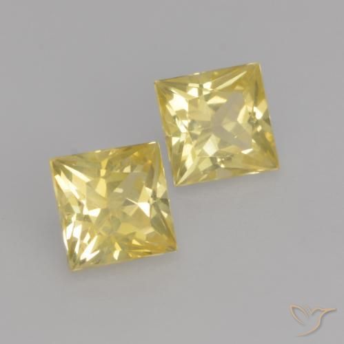 Gemme di Zaffiro Giallo Toscana naturale da 0.71 ct, Quadrato, VS
