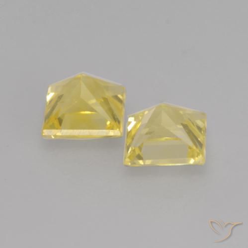 Gemme di Zaffiro Giallo Toscana naturale da 0.71 ct, Quadrato, VS