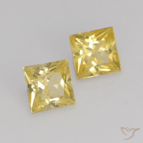Gemme di Zaffiro Giallo Toscana naturale da 0.65 ct, Quadrato, VS