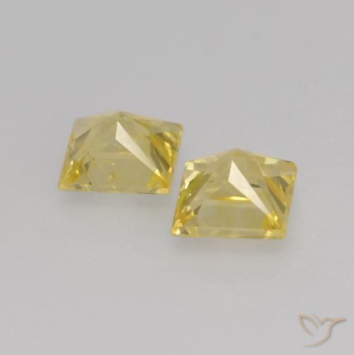 Gemme di Zaffiro Giallo Toscana naturale da 0.65 ct, Quadrato, VS