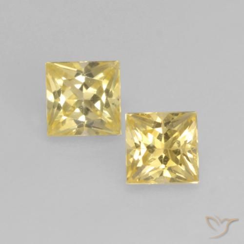 0.39ctw Naturale Oro chiaro Zaffiro, Quadrato, VVS-VS