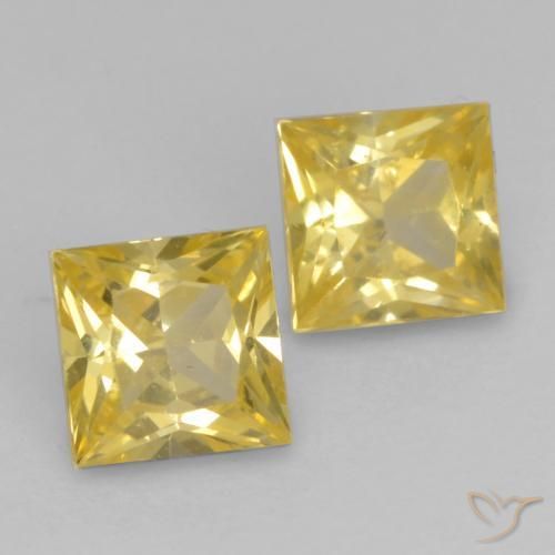 Gemme di Zaffiro Giallo Toscana naturale da 0.68 ct, Quadrato, VS