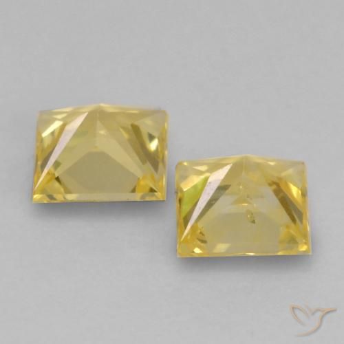 Gemme di Zaffiro Giallo Toscana naturale da 0.68 ct, Quadrato, VS