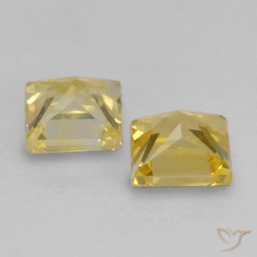 Gemme di Zaffiro Giallo Toscana naturale da 0.51 ct, Quadrato, VS