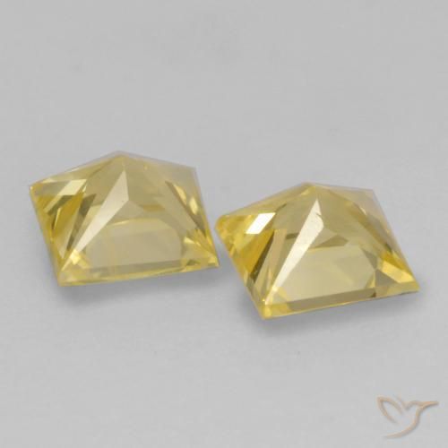 Gemme di Zaffiro Giallo medio naturale da 0.59 ct, Quadrato, VS