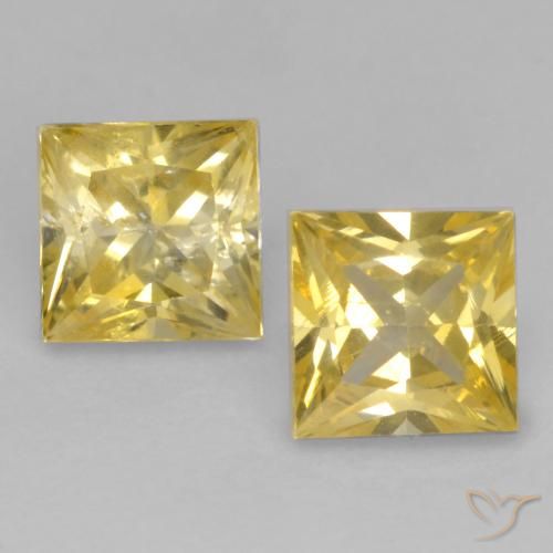 0.76ctw Naturale Giallo Toscana Zaffiro, Quadrato, VS