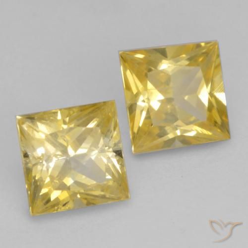 Gemme di Zaffiro Giallo Toscana naturale da 0.76 ct, Quadrato, VS