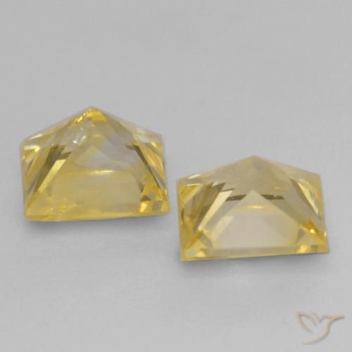Gemme di Zaffiro Giallo Toscana naturale da 0.76 ct, Quadrato, VS