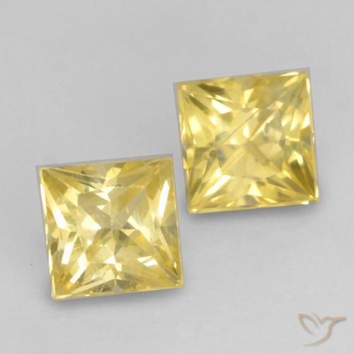 Gemme di Zaffiro Giallo Toscana naturale da 0.50 ct, Quadrato, VS