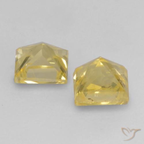 Gemme di Zaffiro Giallo Toscana naturale da 0.50 ct, Quadrato, VS