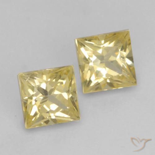 Gemme di Zaffiro Oro chiaro naturale da 0.44 ct, Quadrato, VS