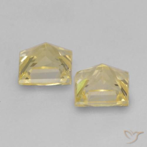 Gemme di Zaffiro Oro chiaro naturale da 0.44 ct, Quadrato, VS