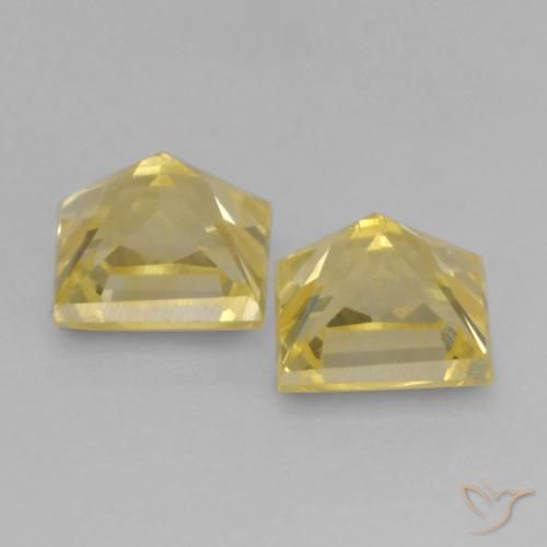 Gemme di Zaffiro Giallo medio naturale da 0.73 ct, Quadrato, VS