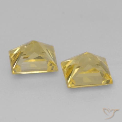 Gemme di Zaffiro Giallo medio naturale da 0.63 ct, Quadrato, VS