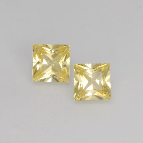 Gemme di Zaffiro Giallo Toscana naturale da 0.40 ct, Quadrato, VVS-VS