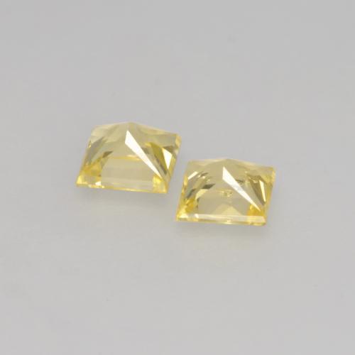 Gemme di Zaffiro Giallo Toscana naturale da 0.40 ct, Quadrato, VVS-VS