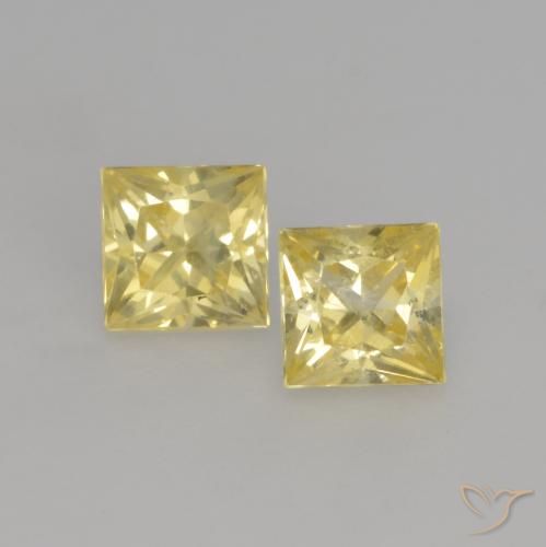 0.64ctw Naturale Giallo Toscana Zaffiro, Quadrato, VVS-VS