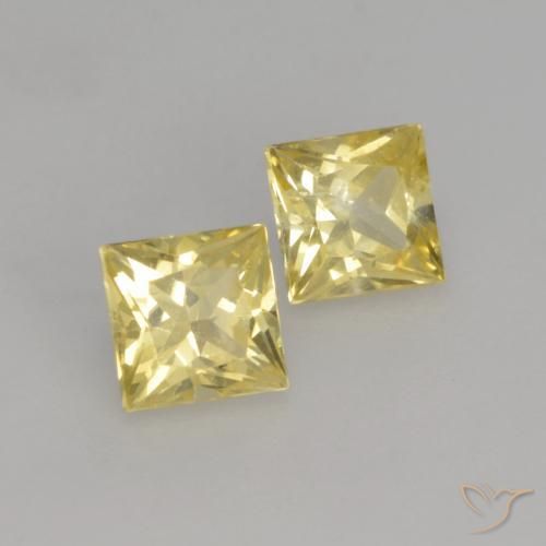 Gemme di Zaffiro Giallo Toscana naturale da 0.64 ct, Quadrato, VVS-VS