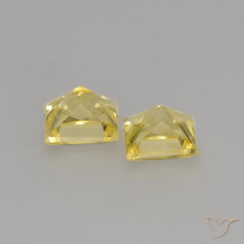 Gemme di Zaffiro Giallo Toscana naturale da 0.64 ct, Quadrato, VVS-VS