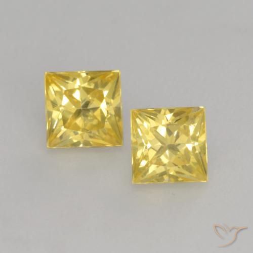 0.66ctw Naturale Giallo Toscana Zaffiro, Quadrato, VVS-VS