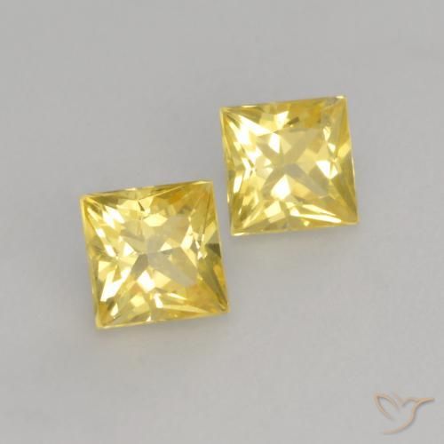 Gemme di Zaffiro Giallo Toscana naturale da 0.66 ct, Quadrato, VVS-VS