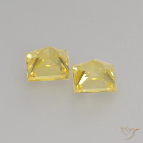 Gemme di Zaffiro Giallo Toscana naturale da 0.66 ct, Quadrato, VVS-VS