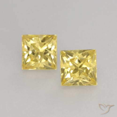 0.69ctw Naturale Giallo medio-chiaro Zaffiro, Quadrato, VVS-VS