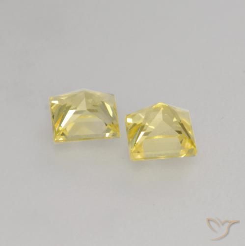 Gemme di Zaffiro Giallo Toscana naturale da 0.51 ct, Quadrato, VVS-VS