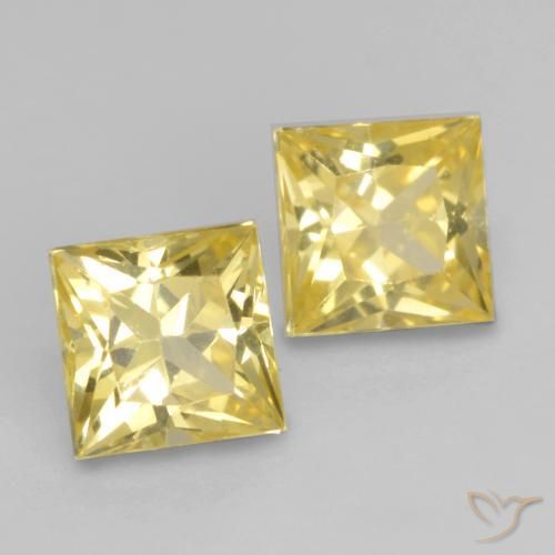 Gemme di Zaffiro Giallo Toscana naturale da 0.71 ct, Quadrato, VVS-VS