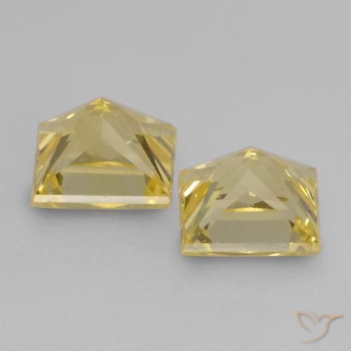 Gemme di Zaffiro Giallo medio naturale da 0.73 ct, Quadrato, VVS-VS