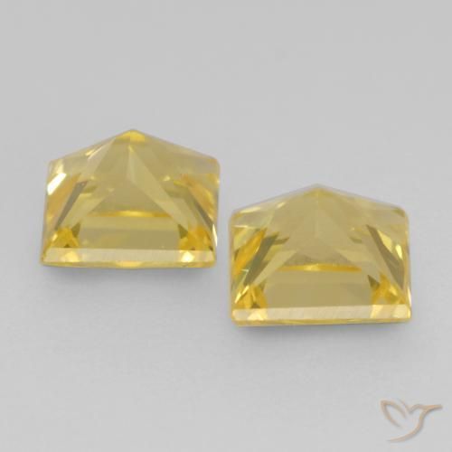 Gemme di Zaffiro Giallo Toscana naturale da 0.74 ct, Quadrato, VVS-VS