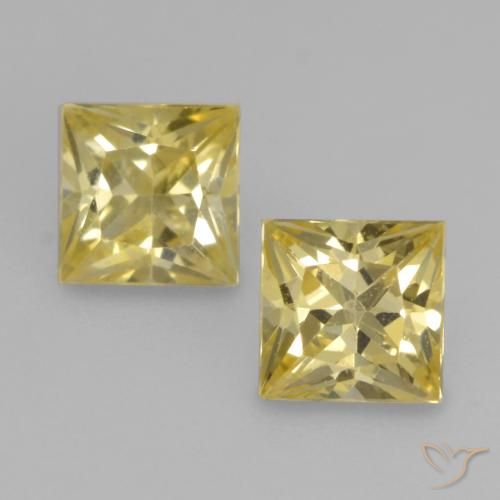 0.59ctw Naturale Giallo medio-chiaro Zaffiro, Quadrato, VVS-VS